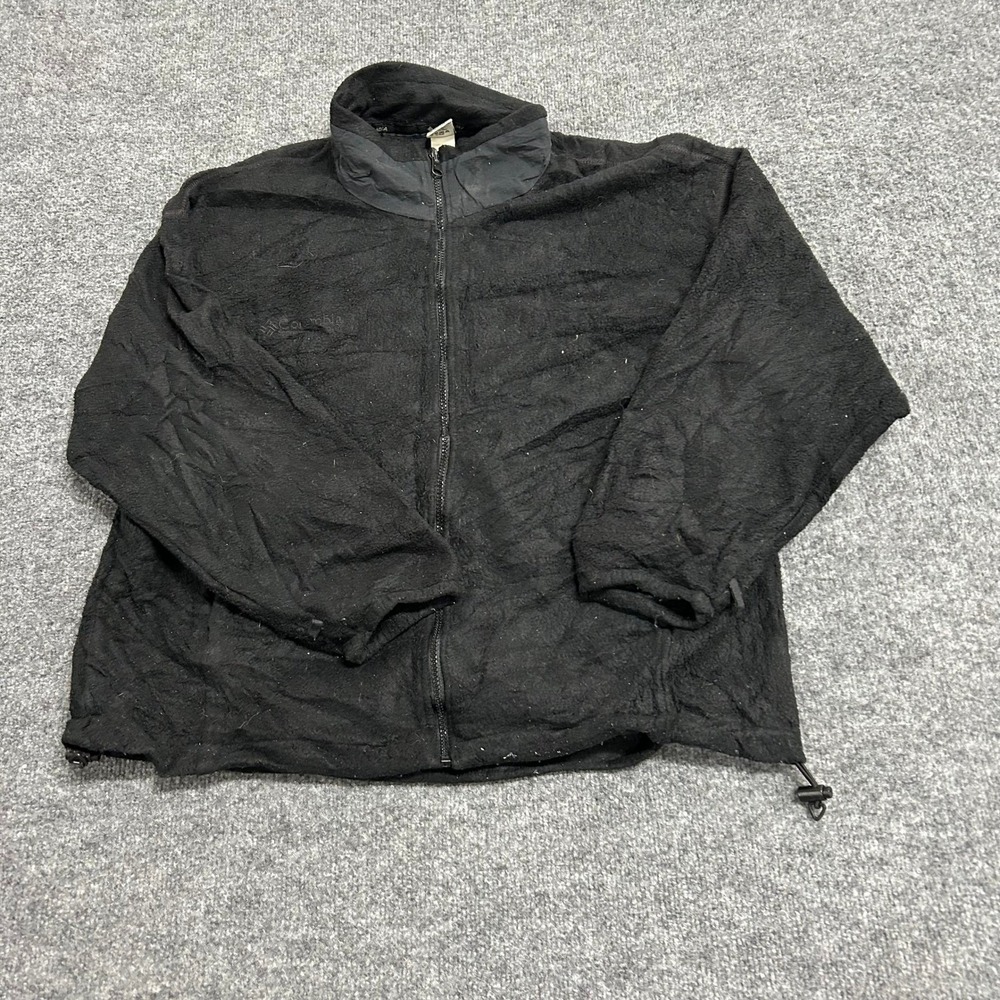 Columbia Fleece Jacket Womens Size L Black Full Zip Vintage Made in USA